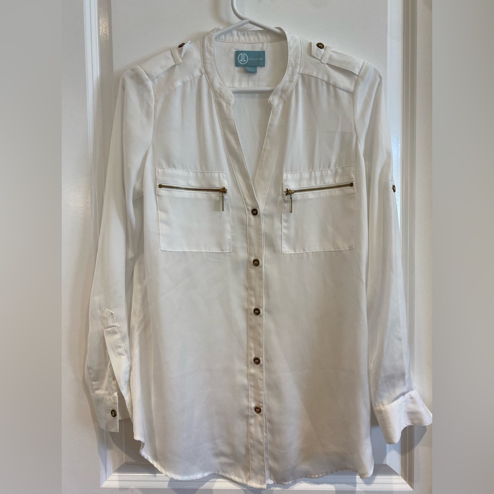Liz Lange white tunic shirt